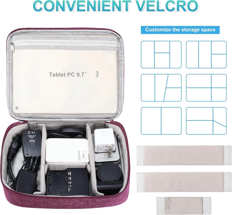 CILLA Electronics Organizer Travel, Travel Cord Organizer Case, Compact Electronics Accessories Bag for Cable, Cord, Charger, Phone - Image 3